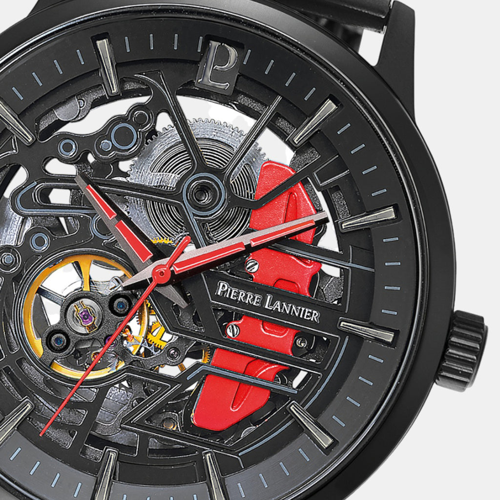 Paddock Men Automatic Black Dial Analog Stainless Steel Watch 338A439
