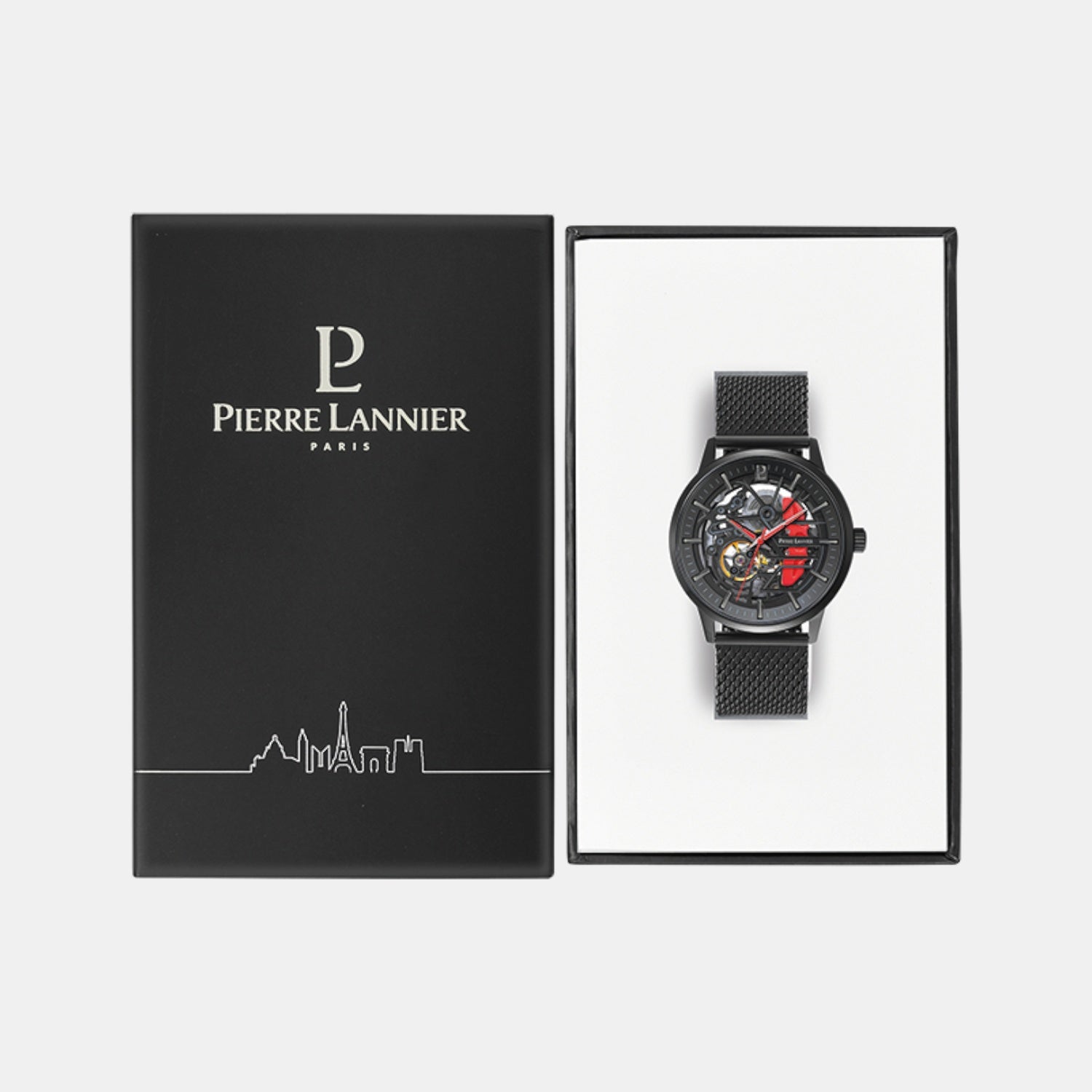 Paddock Men Automatic Black Dial Analog Mesh Watch 338A439
