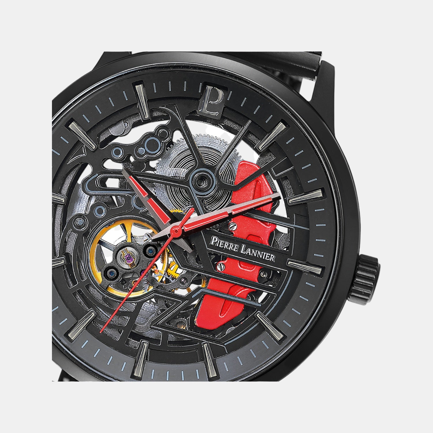 Paddock Men Automatic Black Dial Analog Mesh Watch 338A439