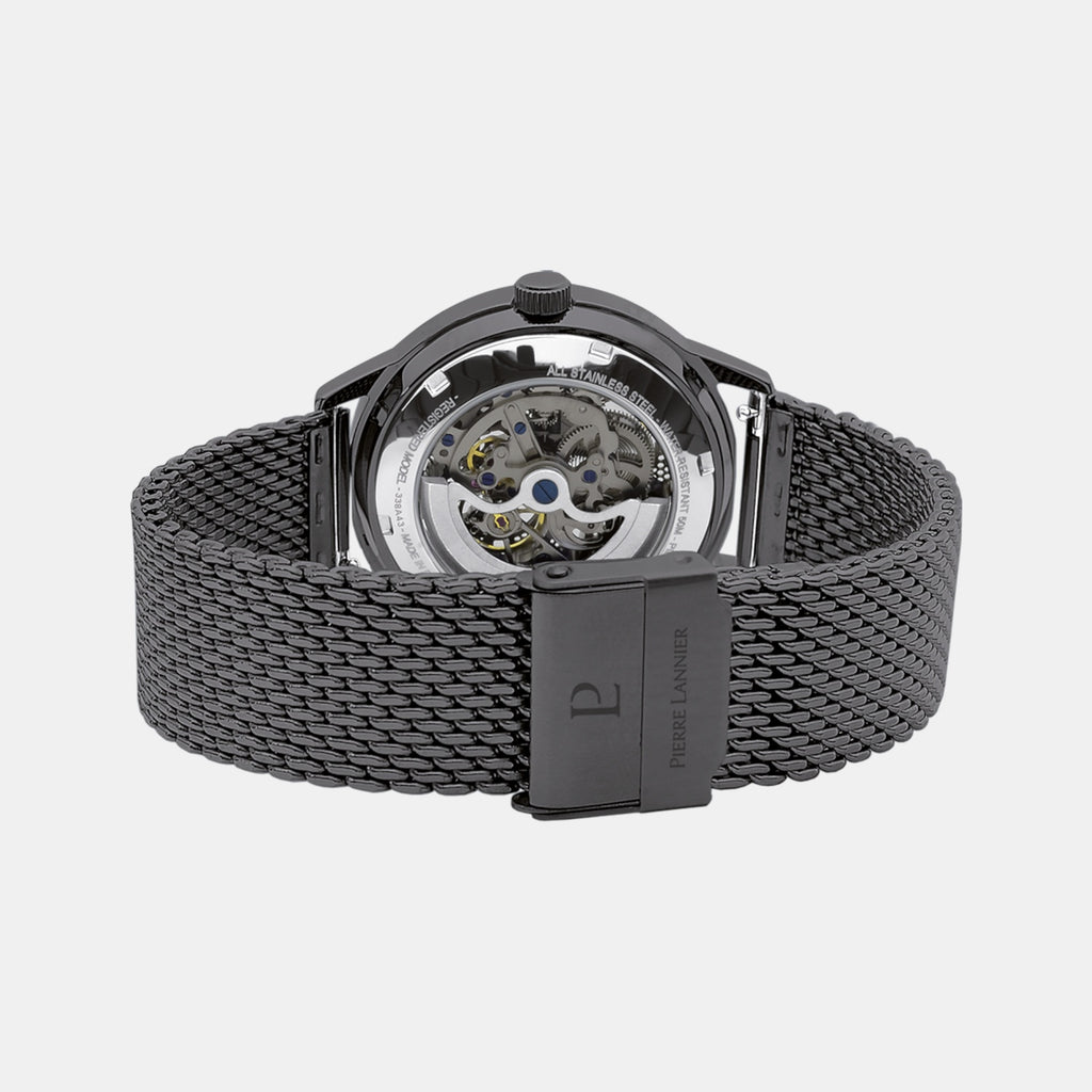 Paddock Men Automatic Black Dial Analog Stainless Steel Watch 338A439