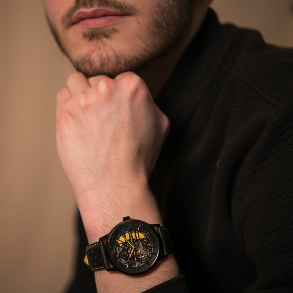 Pierre Lannier Paddock Men Automatic Black Dial Analog Leather Watch 338A443-4