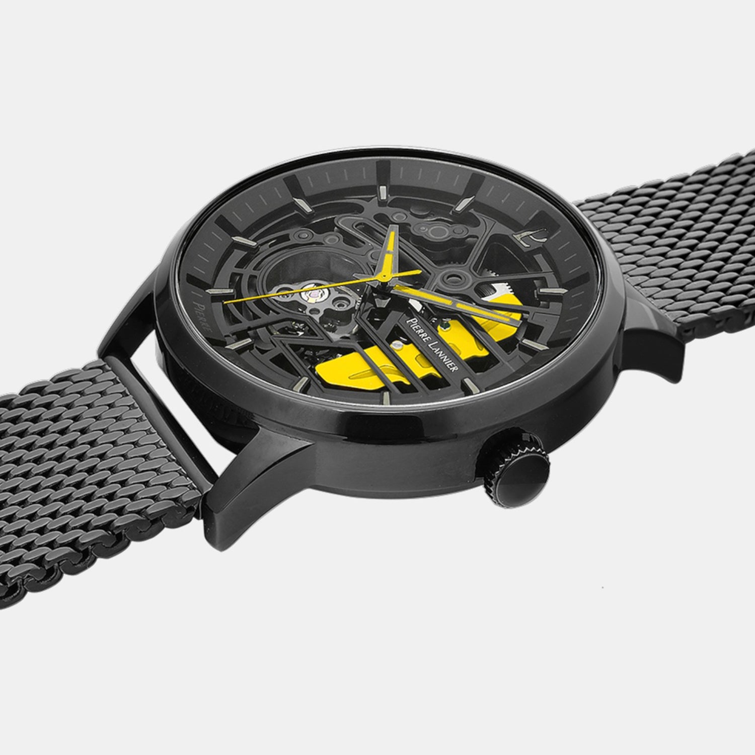 Paddock Men Automatic Black Dial Analog Stainless Steel Watch 338A449