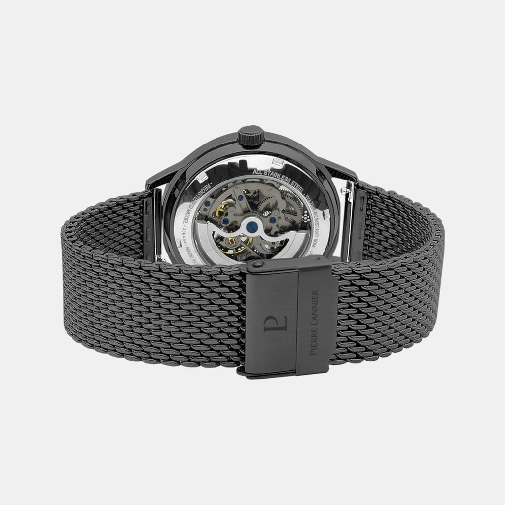 Paddock Men Automatic Black Dial Analog Stainless Steel Watch 338A449