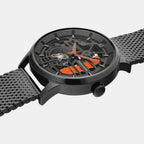Paddock Men Automatic Black Dial Analog Stainless Steel Watch 338A459