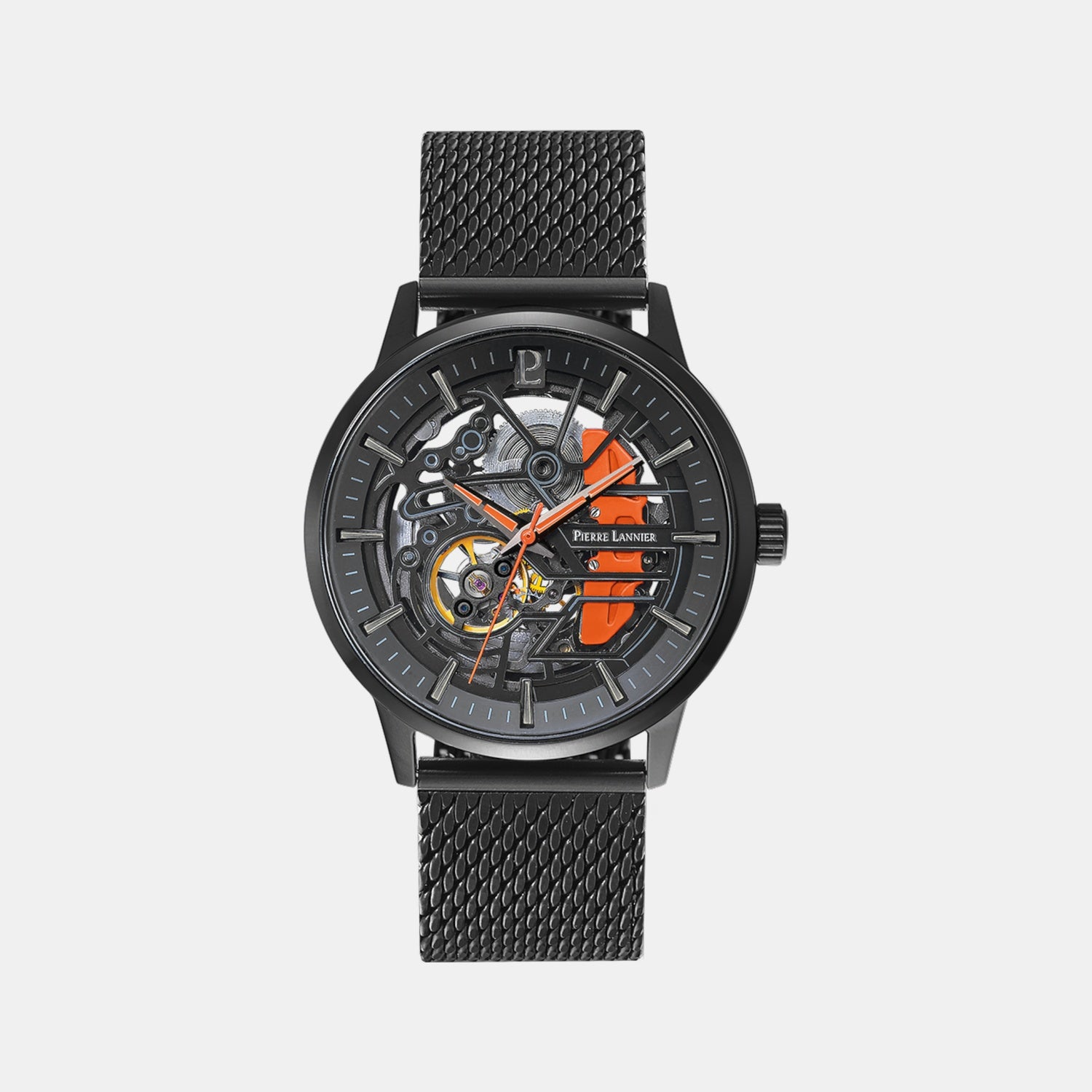 Paddock Men Automatic Black Dial Analog Mesh Watch 338A459