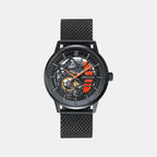Paddock Men Automatic Black Dial Analog Stainless Steel Watch 338A459