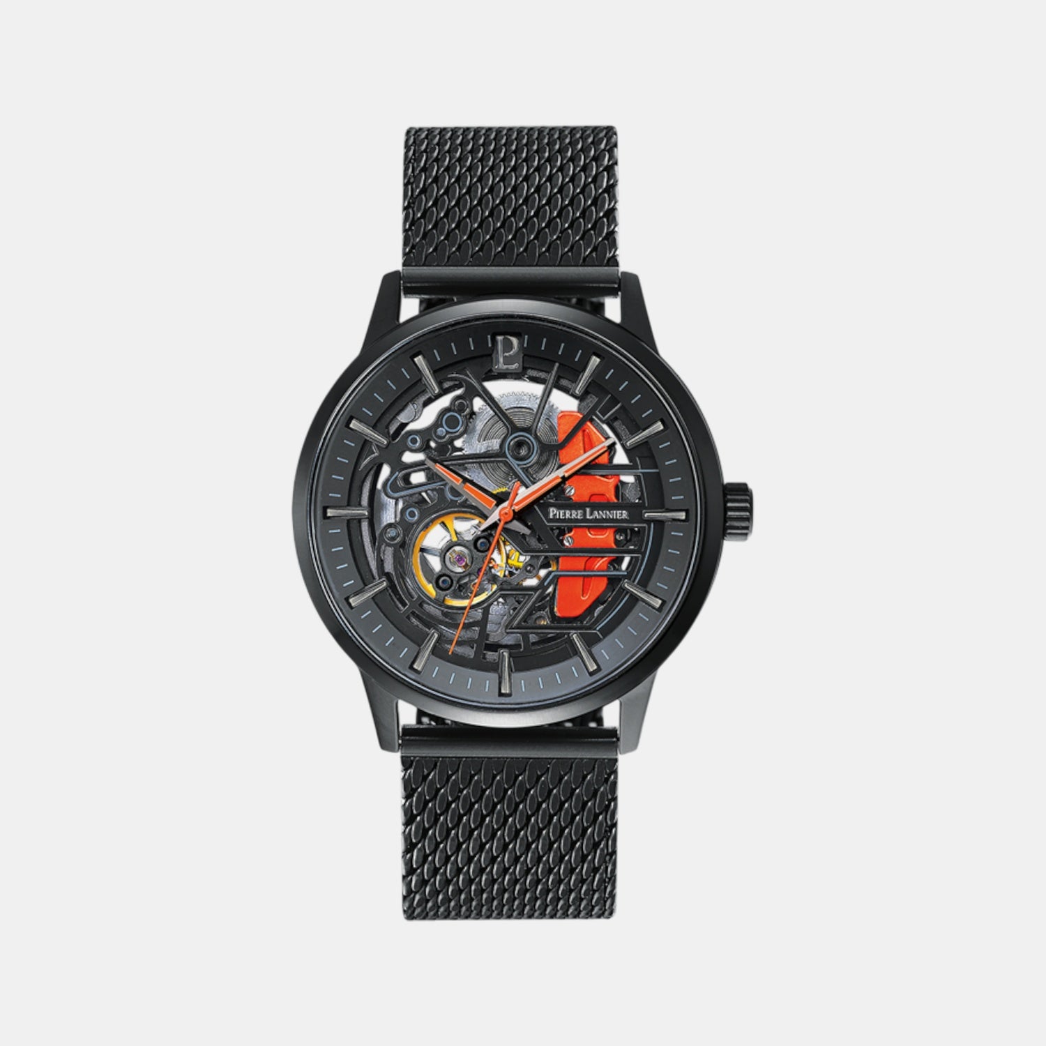 Paddock Men Automatic Black Dial Analog Mesh Watch 338A459