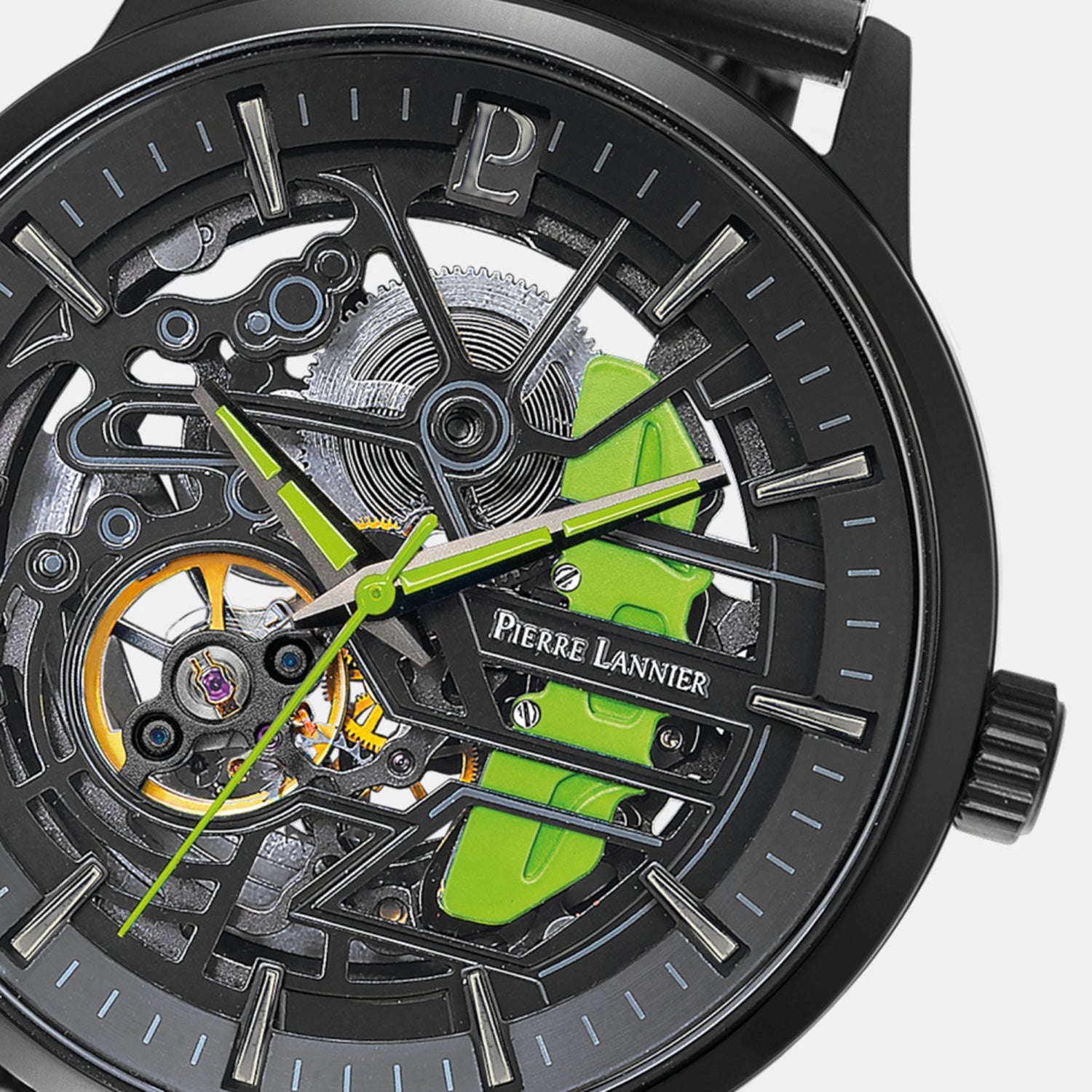 Paddock Men Automatic Black Dial Analog Stainless Steel Watch 338A469
