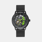Paddock Men Automatic Black Dial Analog Stainless Steel Watch 338A469