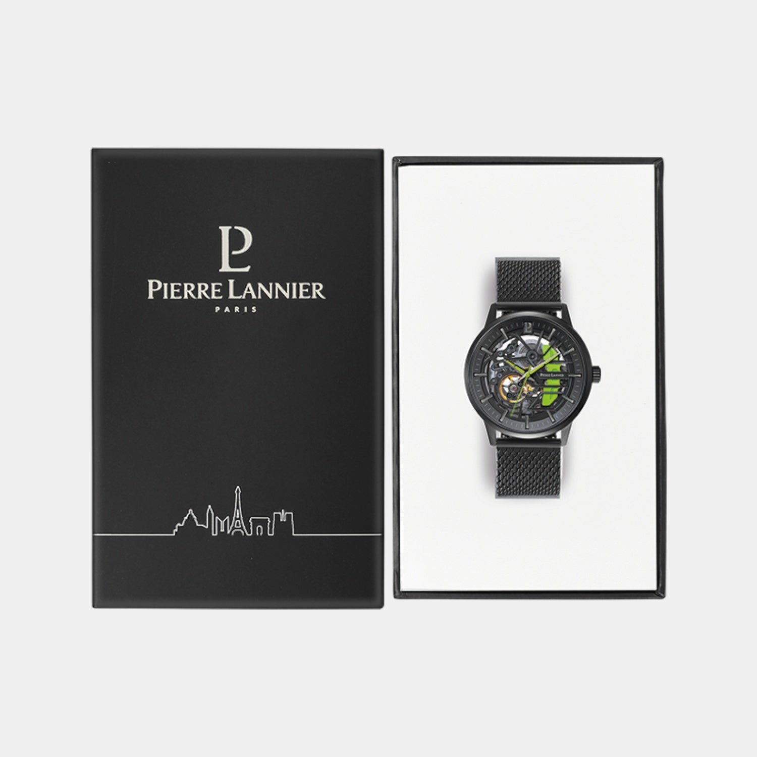 Paddock Men Automatic Black Dial Analog Mesh Watch 338A469