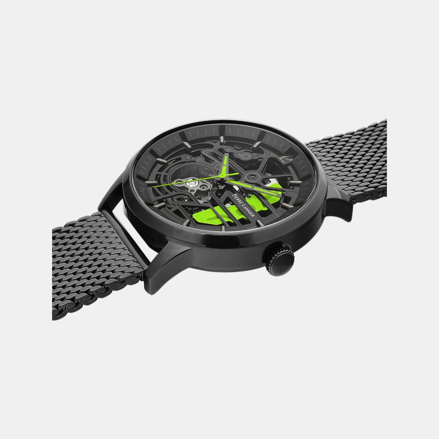 Paddock Men Automatic Black Dial Analog Mesh Watch 338A469