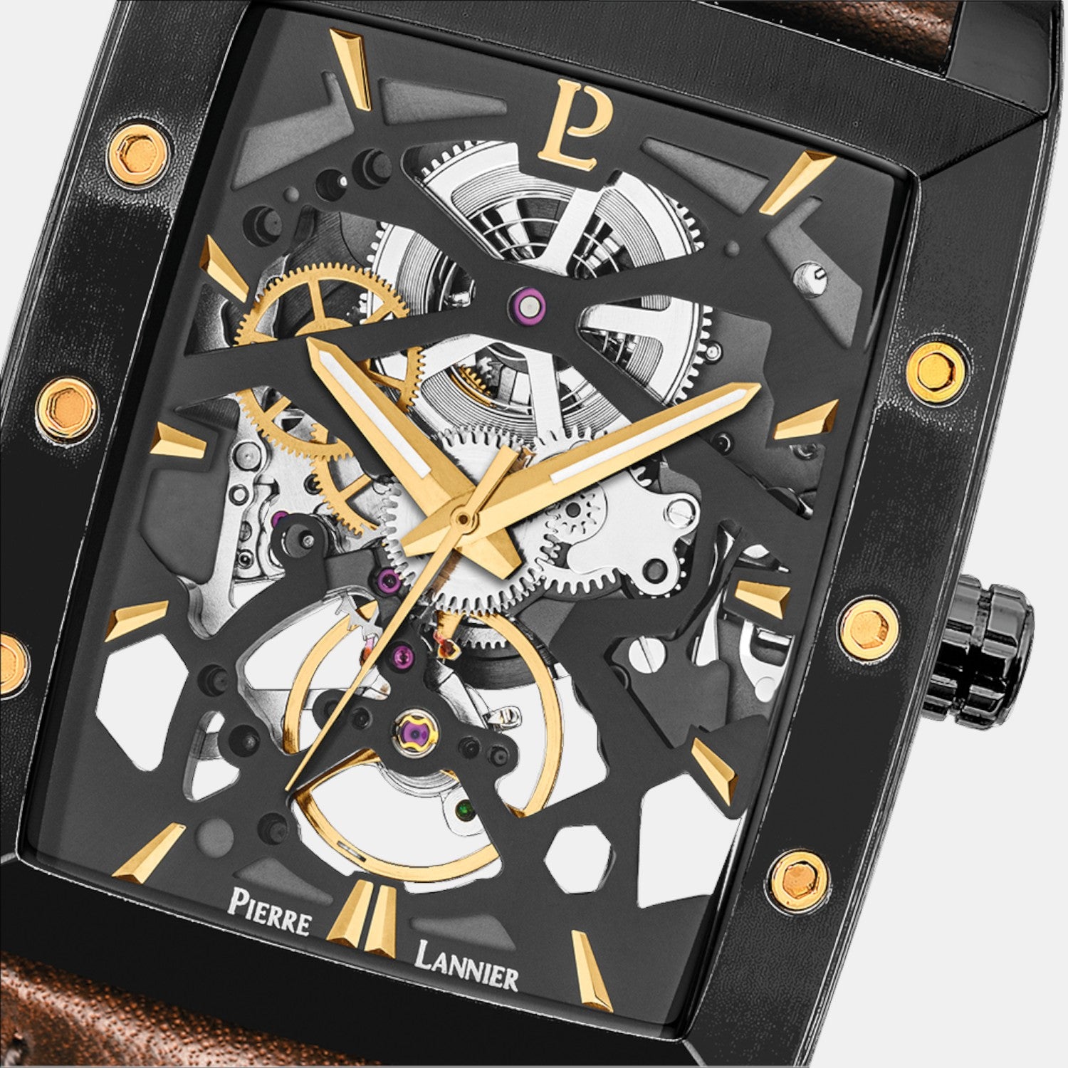 Pierre Lannier Hector Men Automatic Black Dial Analog Leather Watch 339A434-2