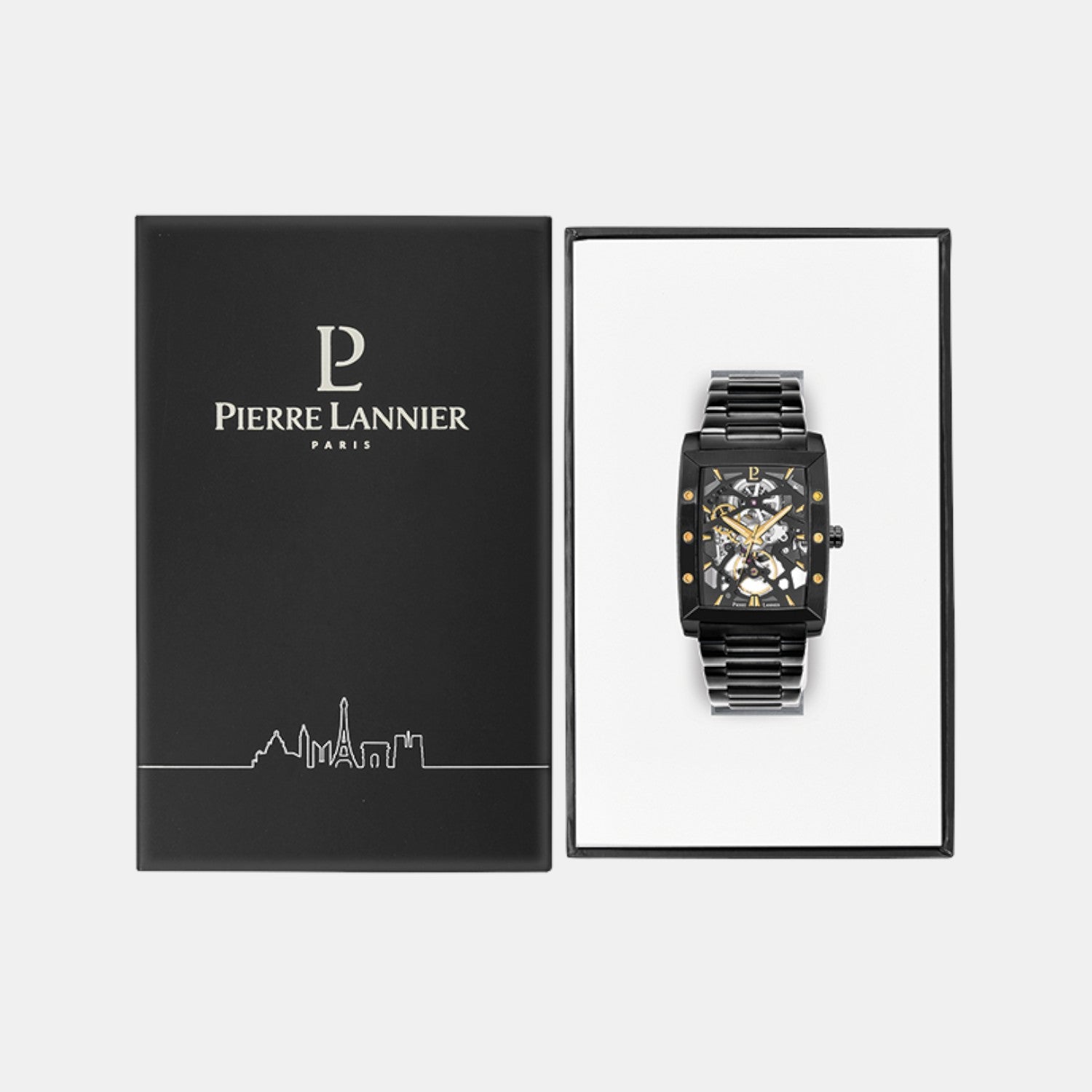 Pierre Lannier Hector Men Automatic Black Dial Analog Stainless Steel Watch 340A439-5