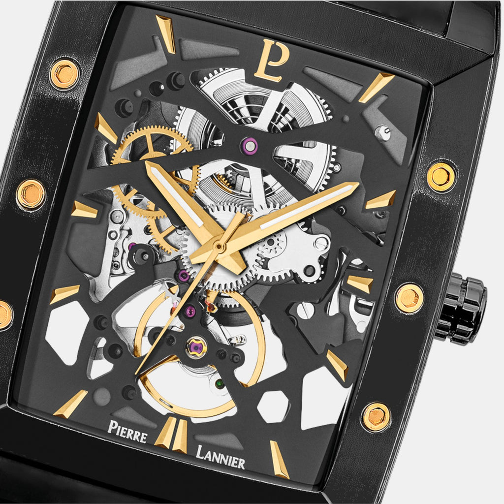 Pierre Lannier Hector Men Automatic Black Dial Analog Stainless Steel Watch 340A439-2