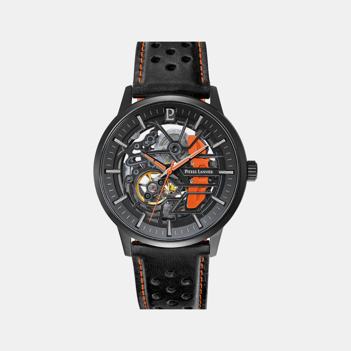 Pierre Lannier Paddock Men Automatic Black Dial Analog Leather Watch 341A455-1