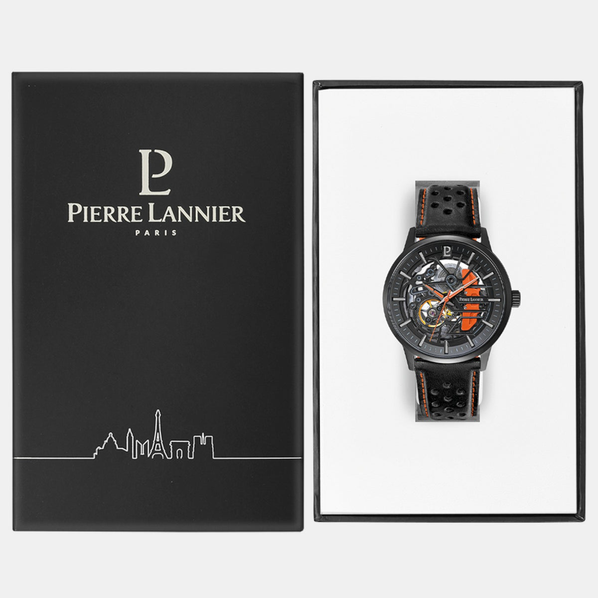 Pierre Lannier Paddock Men Automatic Black Dial Analog Leather Watch 341A455-5