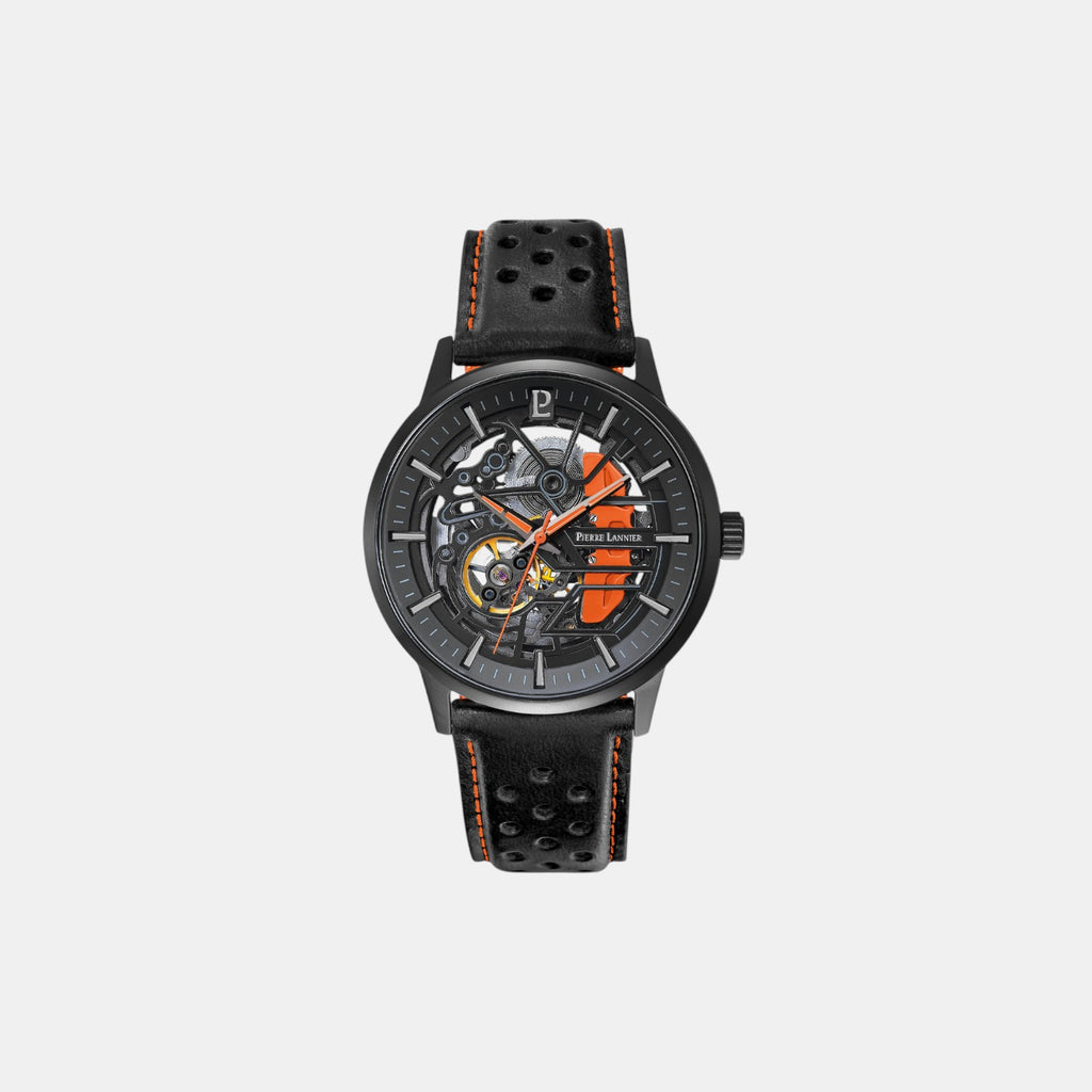 Pierre Lannier Paddock Men Automatic Black Dial Analog Leather Watch 341A455-2