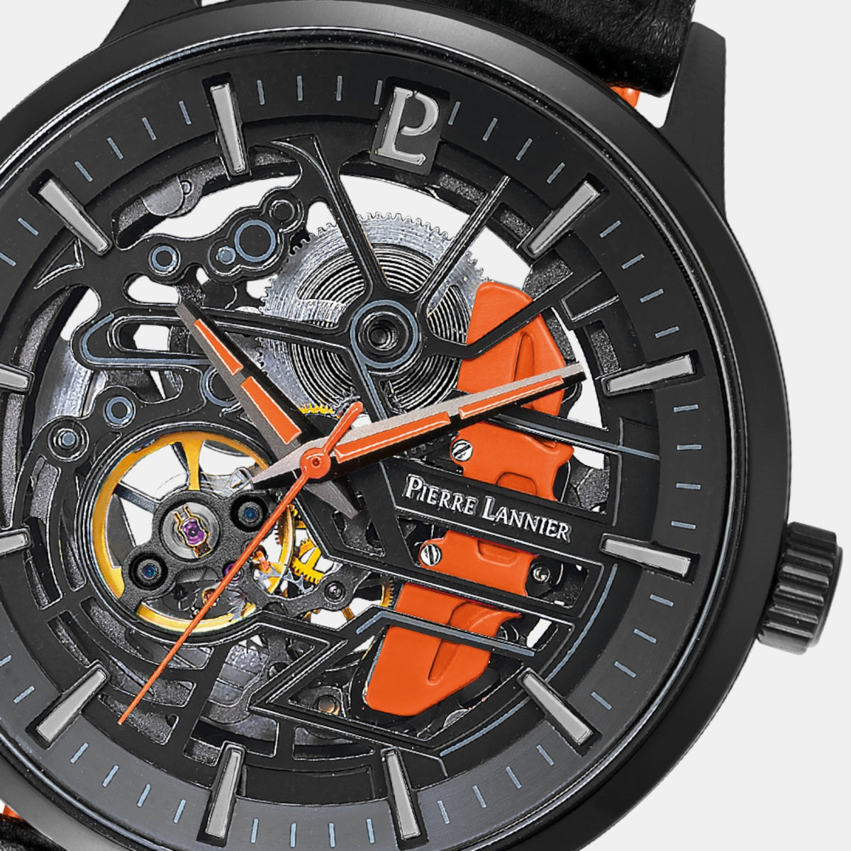 Pierre Lannier Paddock Men Automatic Black Dial Analog Leather Watch 341A455-3