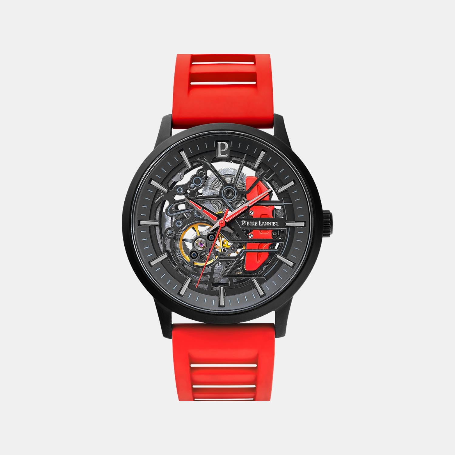 Pierre Lannier Paddock Men Automatic Black Dial Analog Rubber Watch 341A459-1