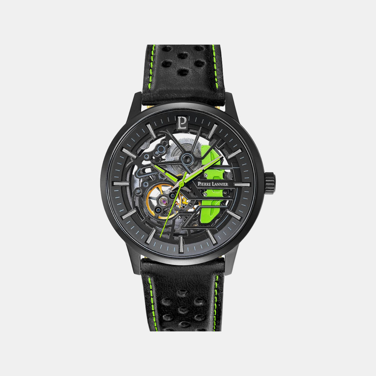 Pierre Lannier Paddock Men Automatic Black Dial Analog Leather Watch 341A477-1