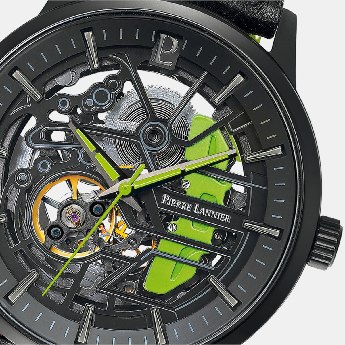 Pierre Lannier Paddock Men Automatic Black Dial Analog Leather Watch 341A477-2