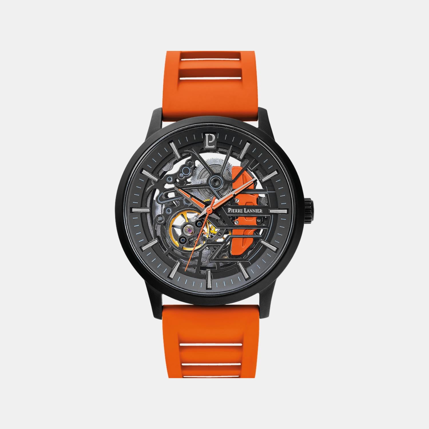 Pierre Lannier Paddock Men Automatic Black Dial Analog Rubber Watch 341A499-1