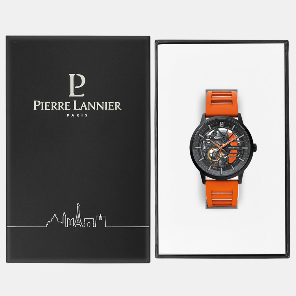Pierre Lannier Paddock Men Automatic Black Dial Analog Rubber Watch 341A499-6