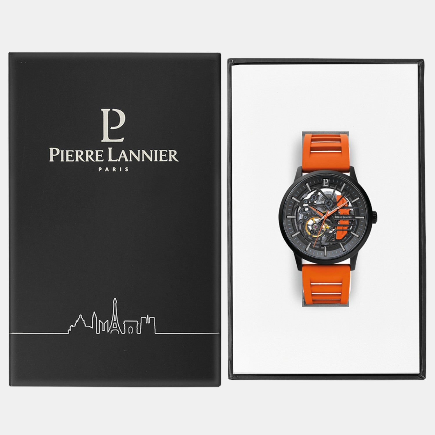 Pierre Lannier Paddock Men Automatic Black Dial Analog Rubber Watch 341A499-6