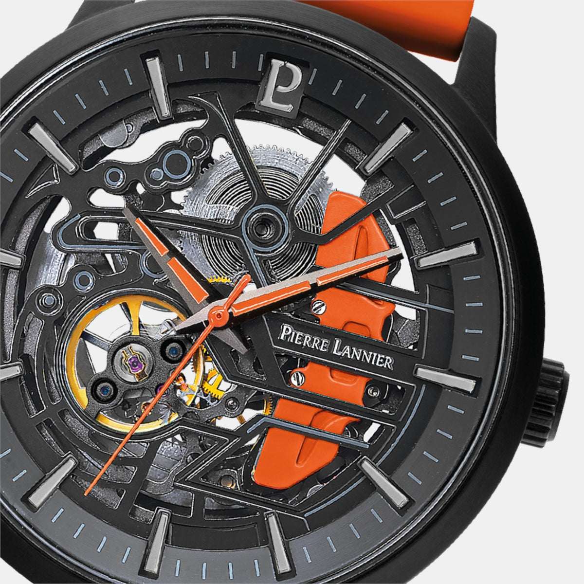 Pierre Lannier Paddock Men Automatic Black Dial Analog Rubber Watch 341A499-3