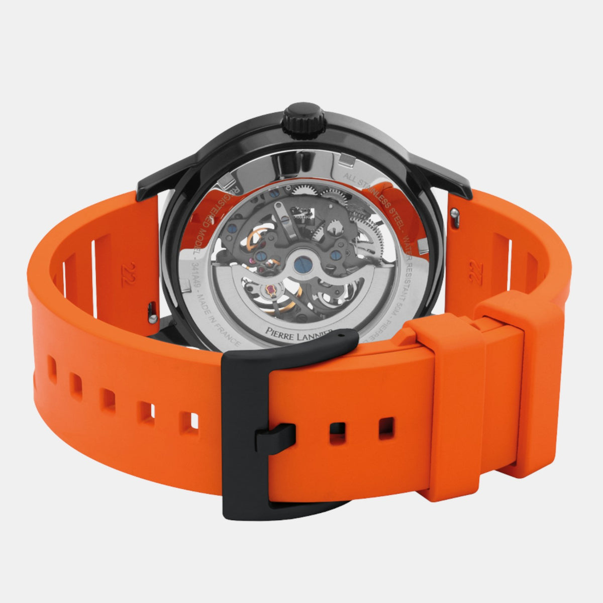 Pierre Lannier Paddock Men Automatic Black Dial Analog Rubber Watch 341A499-5