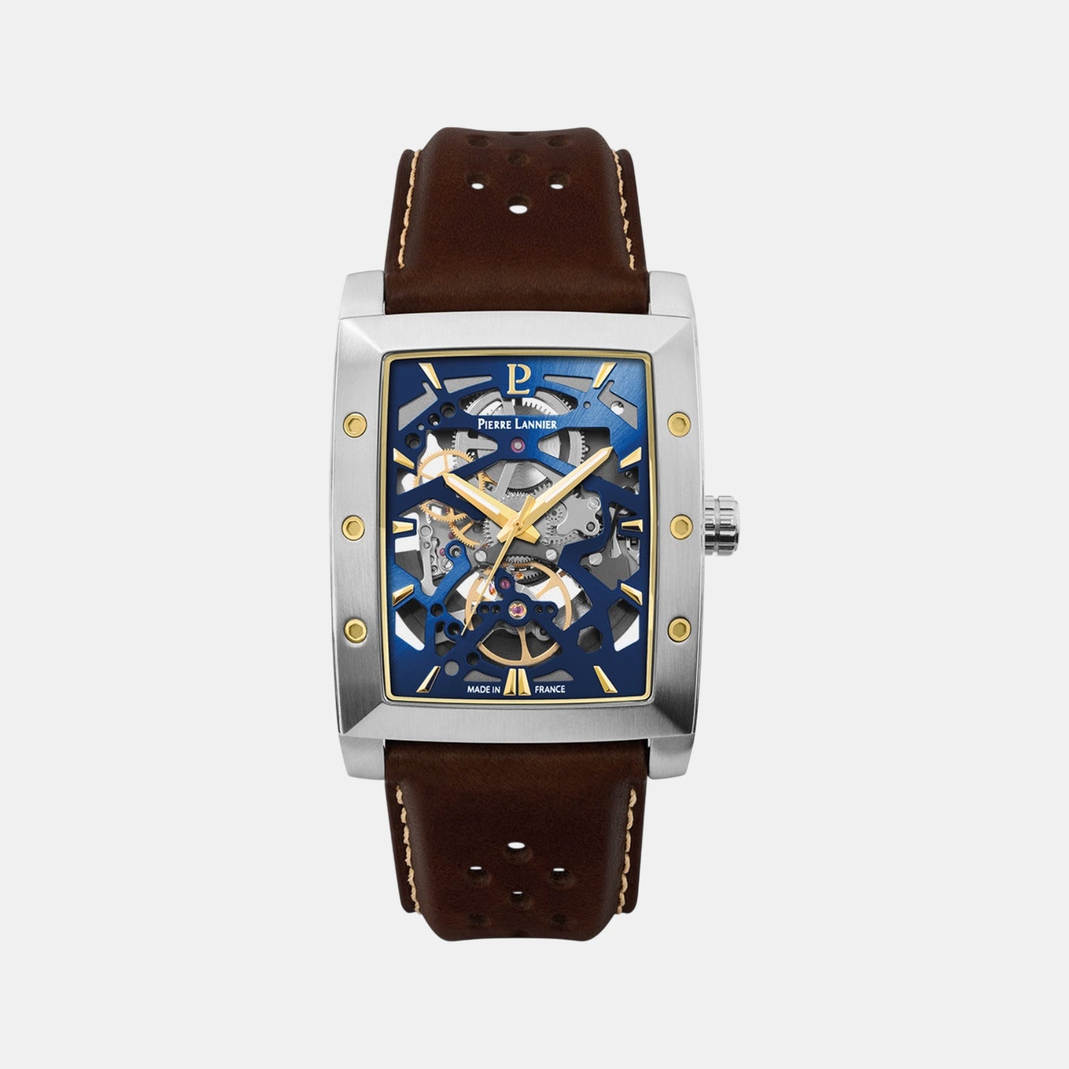 Hector Men Automatic Blue Dial Analog Leather Watch 342A164