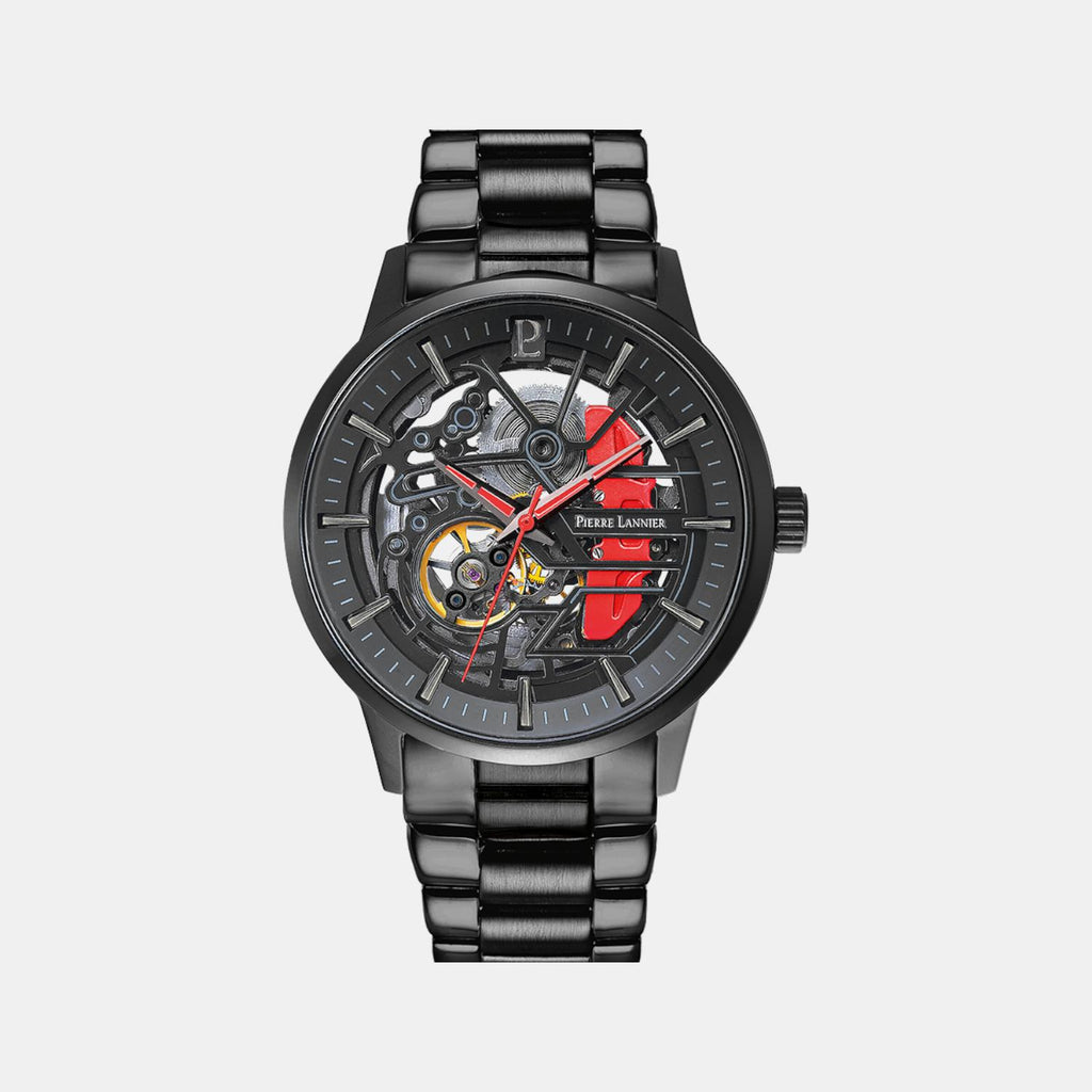 Pierre Lannier Paddock Men Automatic Black Dial Analog Stainless Steel Watch 344A459-1