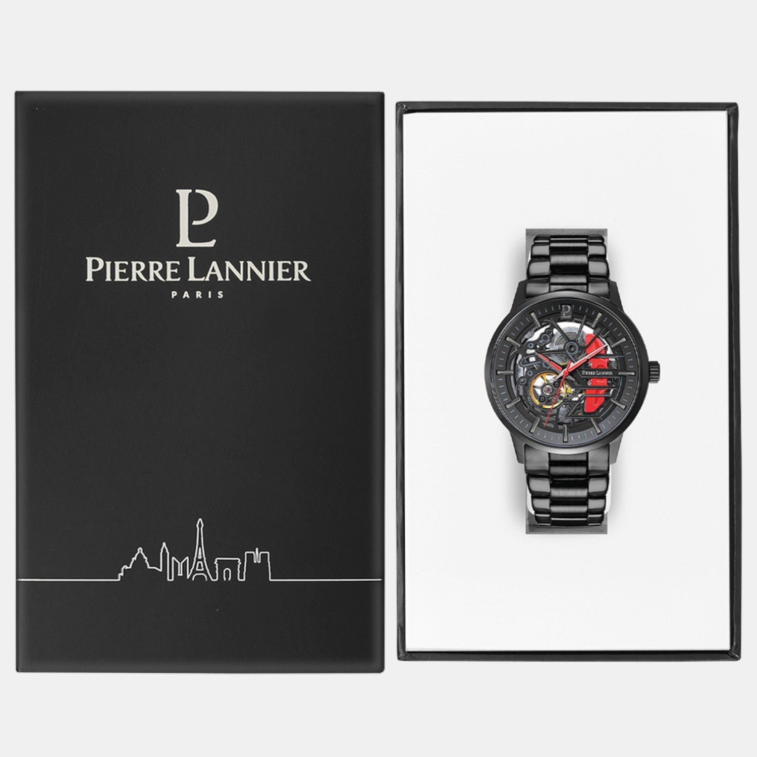 Pierre Lannier Paddock Men Automatic Black Dial Analog Stainless Steel Watch 344A459-4