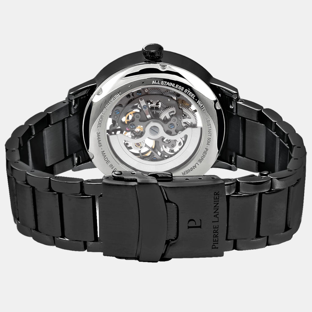 Pierre Lannier Paddock Men Automatic Black Dial Analog Stainless Steel Watch 344A459-3
