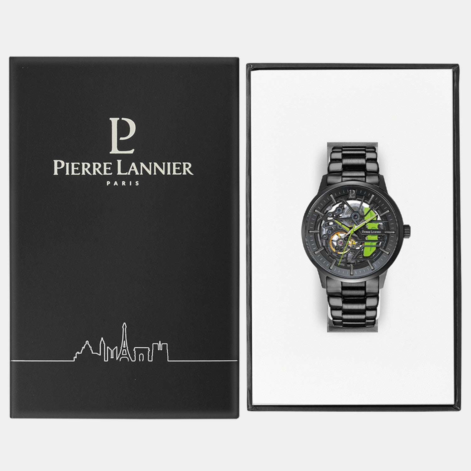 Pierre Lannier Paddock Men Automatic Black Dial Analog Stainless Steel Watch 344A479-3