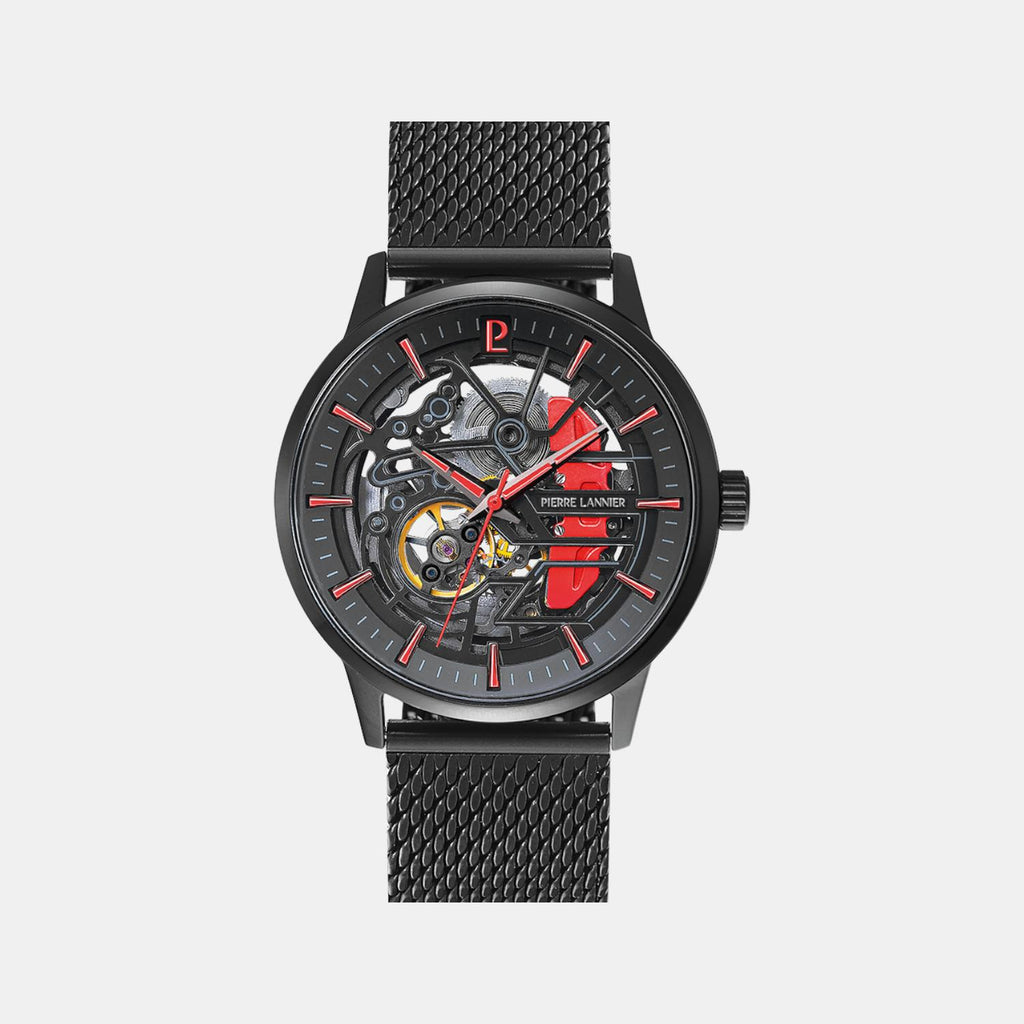 Pierre Lannier Paddock Men Automatic Black Dial Analog Stainless Steel Watch 345A459-1