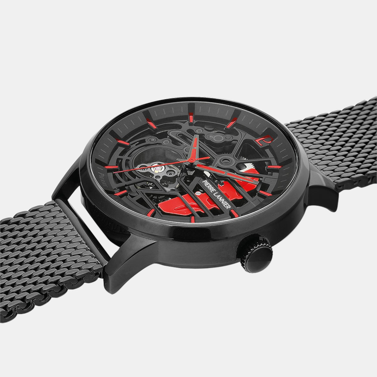 Pierre Lannier Paddock Men Automatic Black Dial Analog Stainless Steel Watch 345A459-4