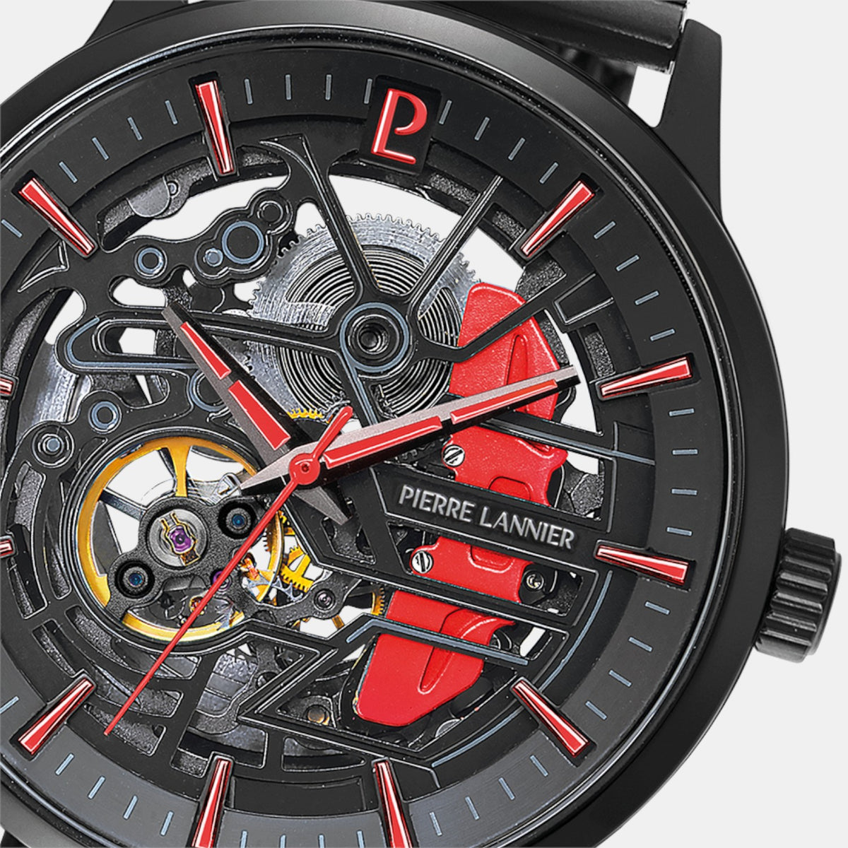 Pierre Lannier Paddock Men Automatic Black Dial Analog Stainless Steel Watch 345A459-3