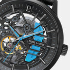 Paddock Men Automatic Black Dial Analog Leather Watch 345A466
