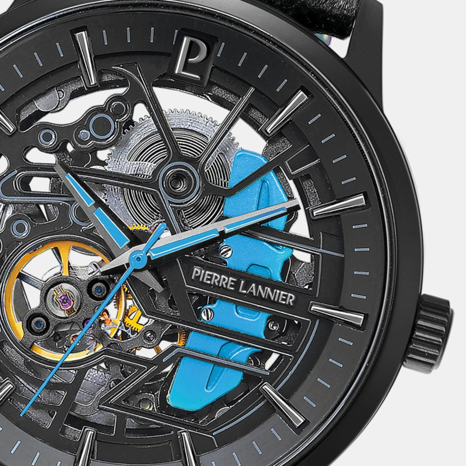 Paddock Men Automatic Black Dial Analog Leather Watch 345A466
