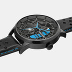 Paddock Men Automatic Black Dial Analog Leather Watch 345A466