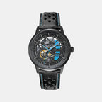 Paddock Men Automatic Black Dial Analog Leather Watch 345A466