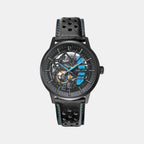 Paddock Men Automatic Black Dial Analog Leather Watch 345A466
