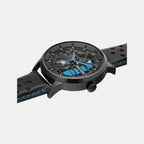 Paddock Men Automatic Black Dial Analog Leather Watch 345A466