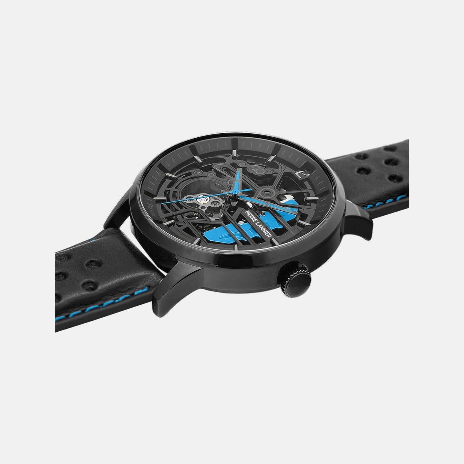 Paddock Men Automatic Black Dial Analog Leather Watch 345A466