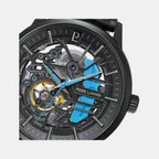 Paddock Men Automatic Black Dial Analog Leather Watch 345A466