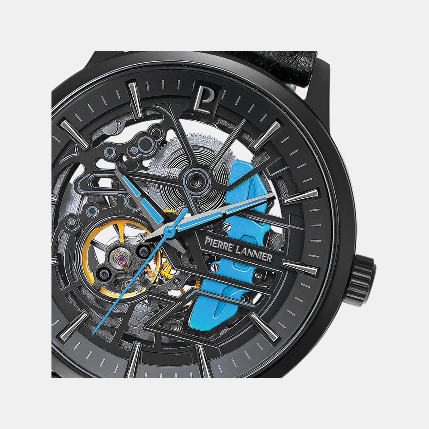 Paddock Men Automatic Black Dial Analog Leather Watch 345A466