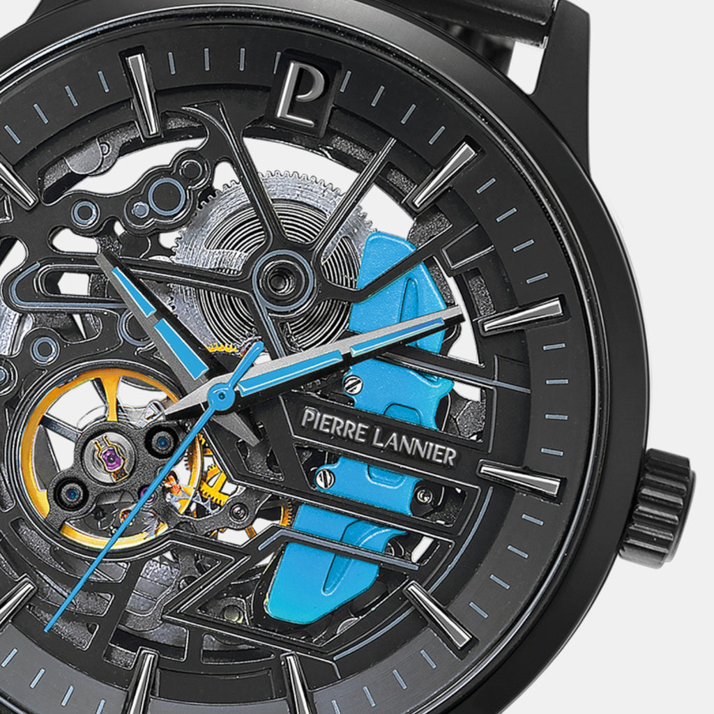Paddock Men Automatic Black Dial Analog Stainless Steel Watch 345A469
