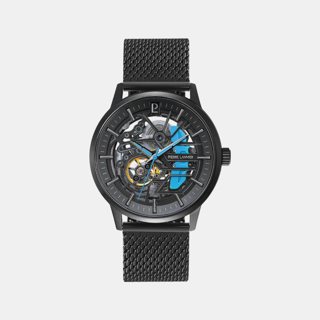 Paddock Men Automatic Black Dial Analog Stainless Steel Watch 345A469