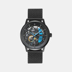Paddock Men Automatic Black Dial Analog Stainless Steel Watch 345A469